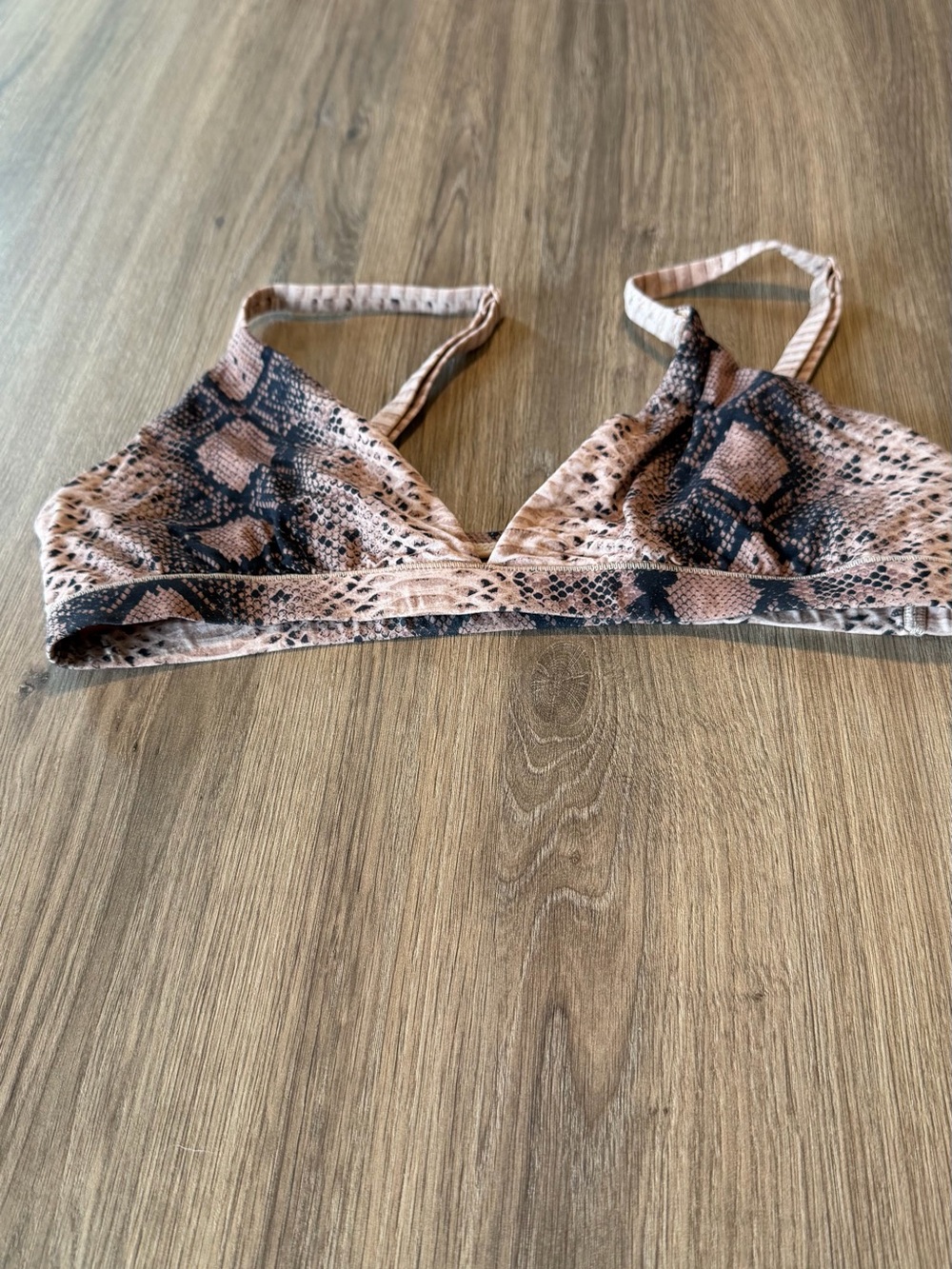Skims Snake Print Bralette in Brown and Black Size S/P